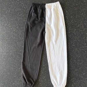 Black and White Jogger Pants
